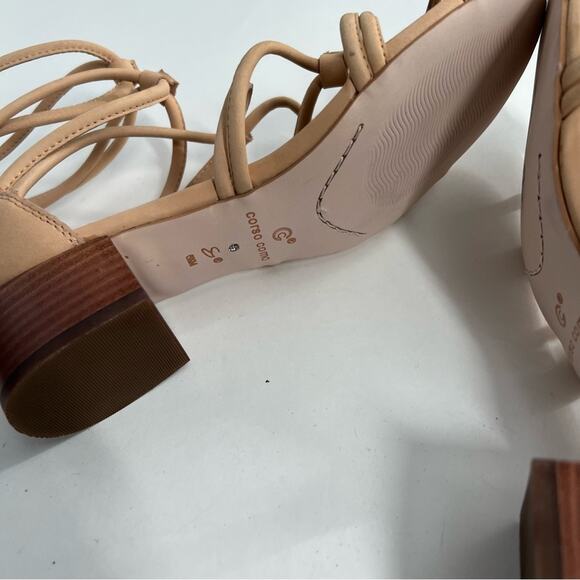 CORSO COMO Nude Tan Strappy Gladiator Back Zip Ankle Sandal Women's Size 6.5 - Picture 7 of 11